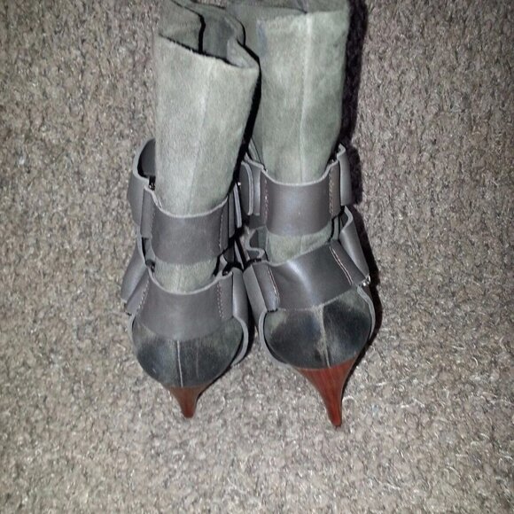 MEA SHADOW-Cassandra-Khaki Suede & Leather Harness Boots Bootie-SZ 6-NEW - Picture 5 of 7